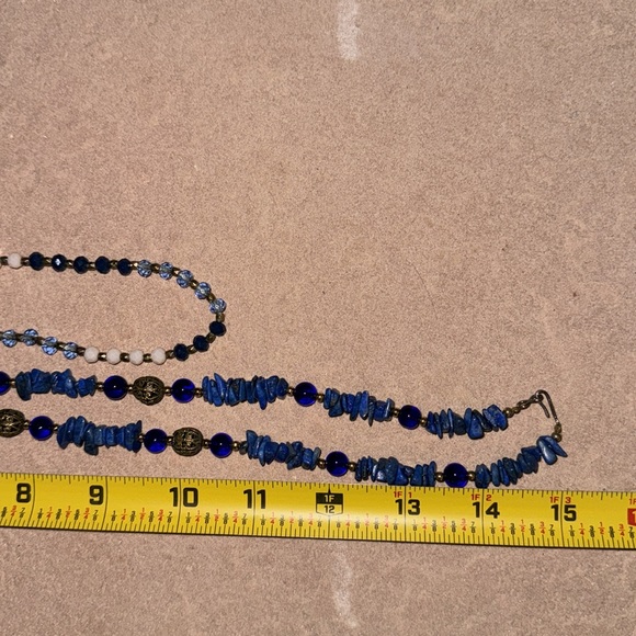 Two Denim Friendly Multi-Color Multi-Bead Coordinating Necklaces - Picture 16 of 16